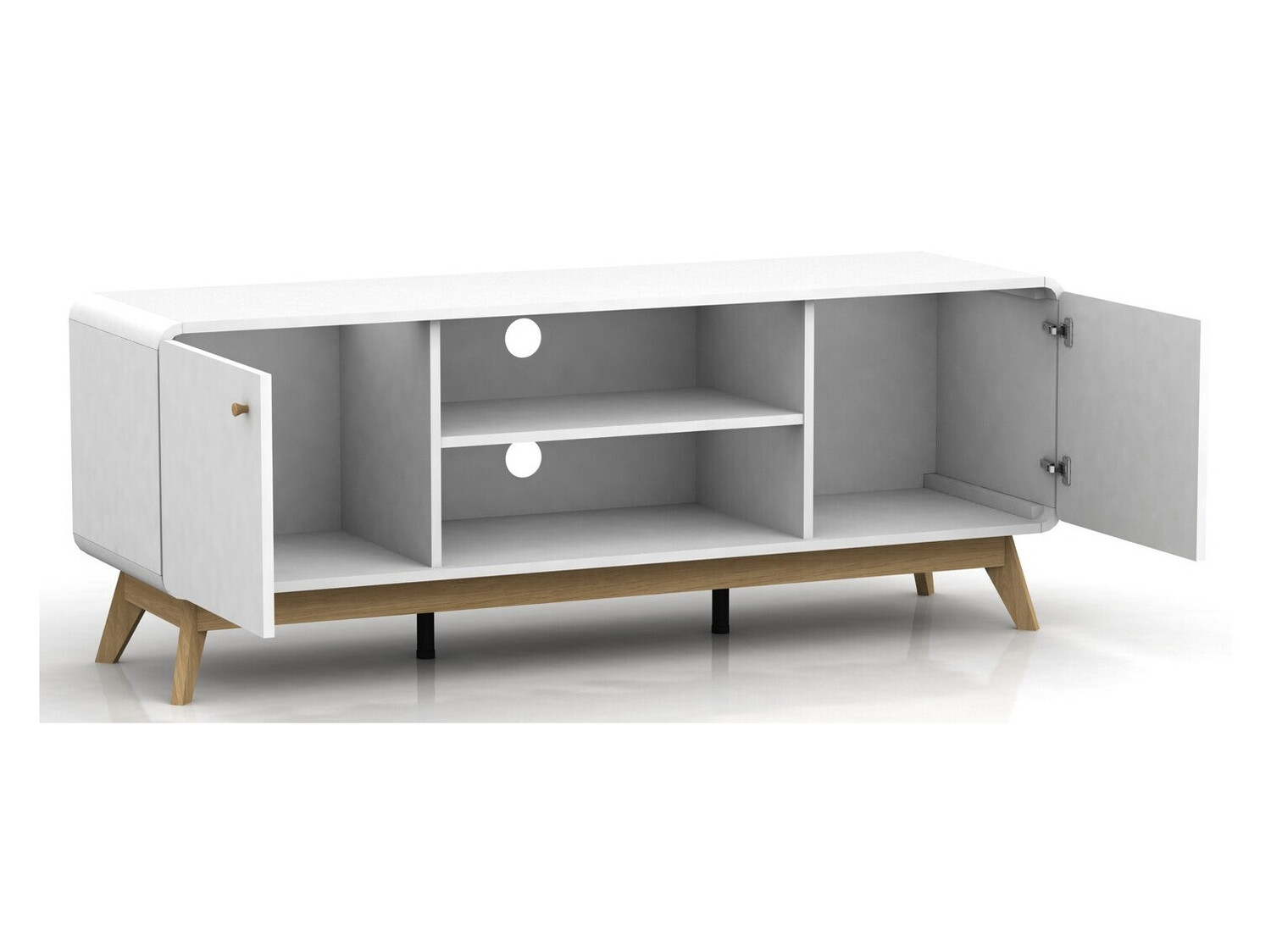 TV komoda Elbtena 107 (Belo + Hrast)
