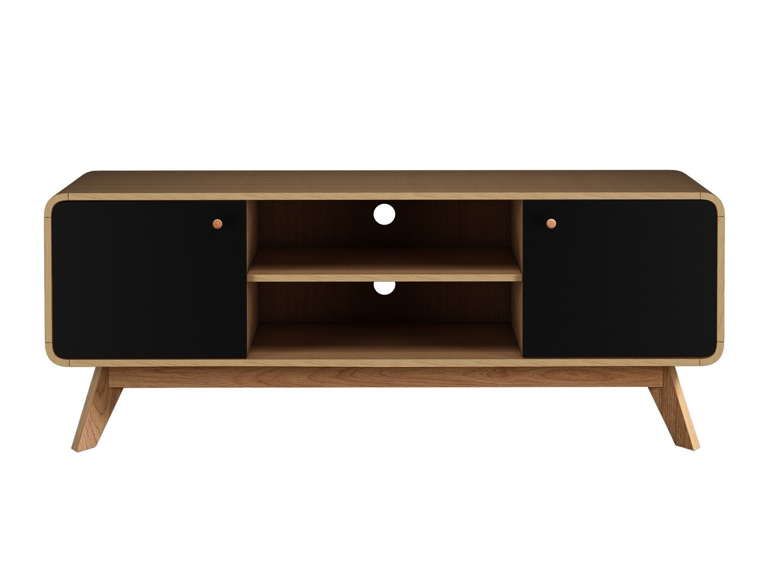 TV komoda Elbtena 107 (Hrast + Crno)