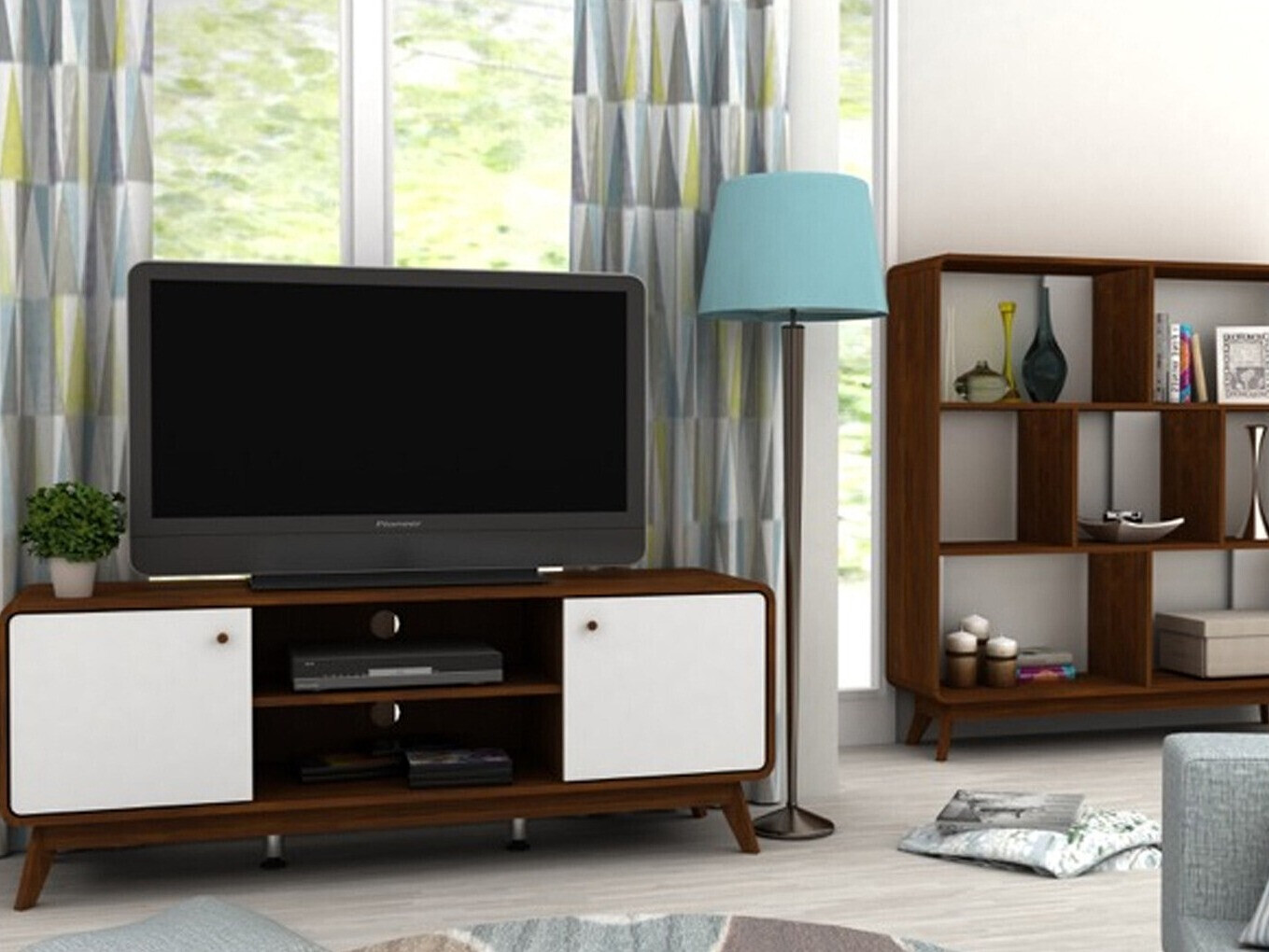 TV komoda Elbtena 107 (Orah + Belo)