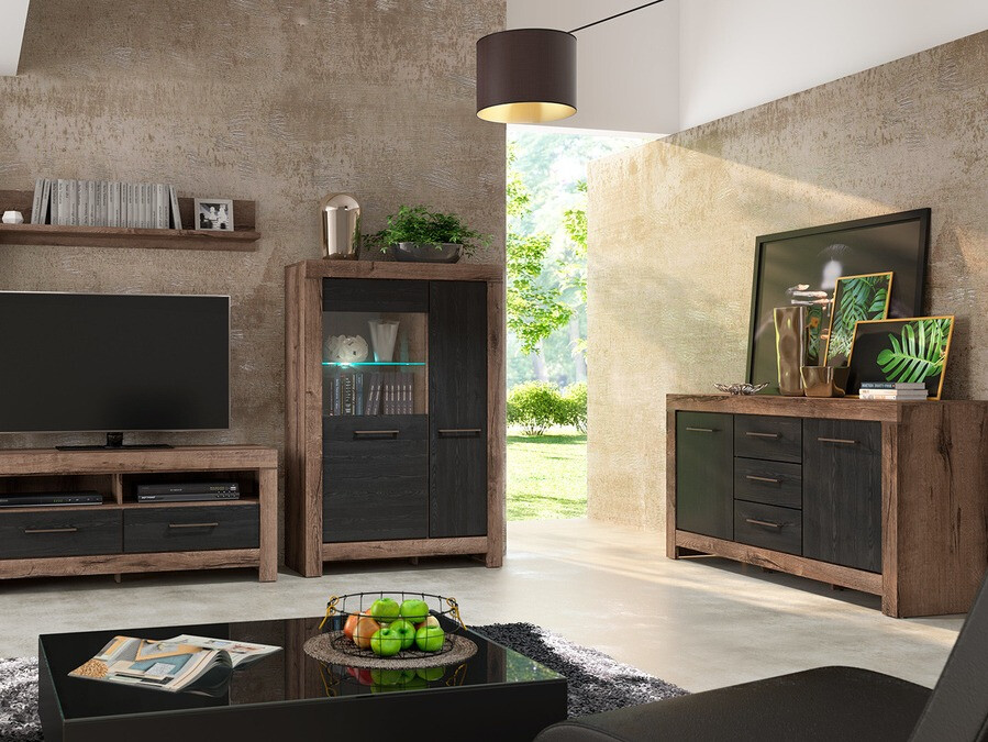 Komoda Dunfelu 100 (Manastirski hrast + Crni hrast)