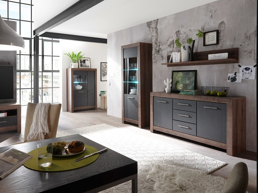 Komoda Dunfelu 100 (Manastirski hrast + Crni hrast)