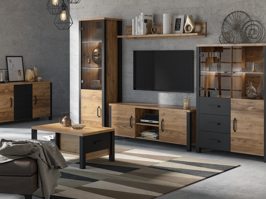 Stočić za kafu Tornua 107 (Tamna smrča + Mat crna)