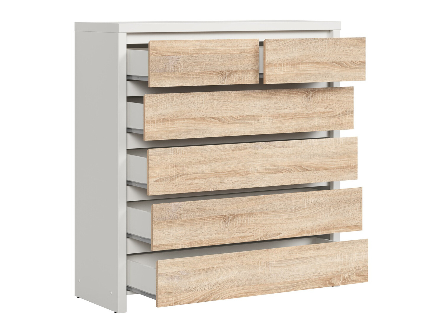 Komoda Nolroma 126 (Belo + Sonoma hrast)