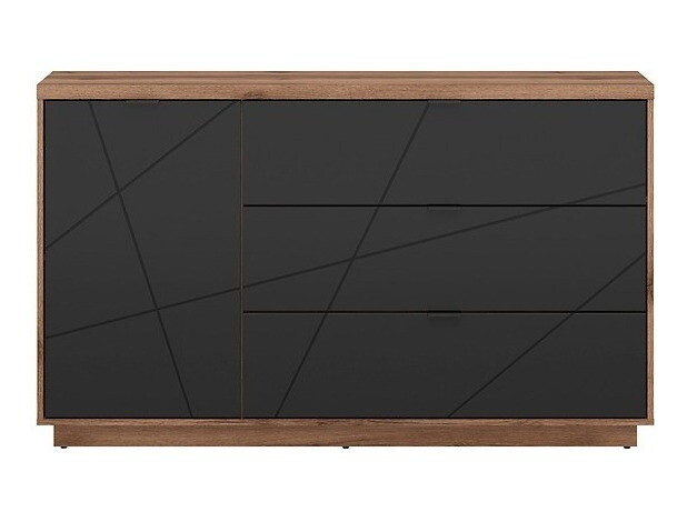Komoda Fivale 100 (Tamni Delano hrast + Mat crna)
