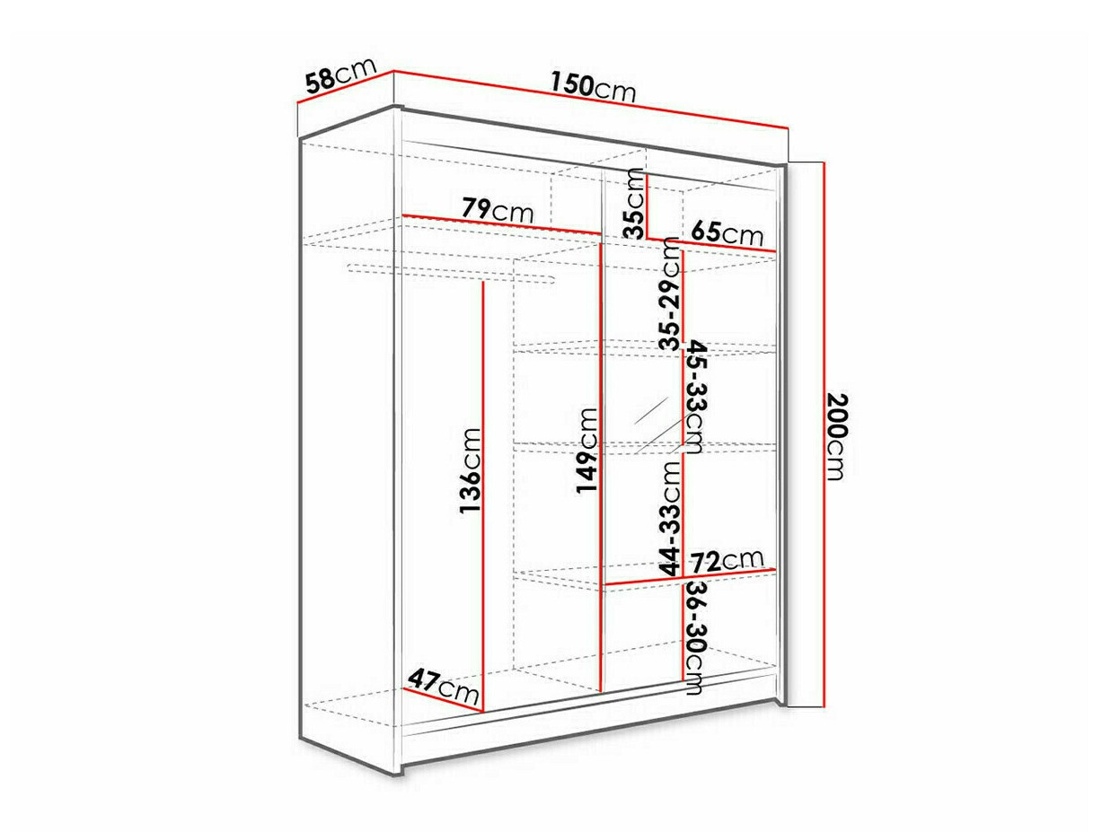 Ormar Closico 140 (Belo + Zanatski hrast)