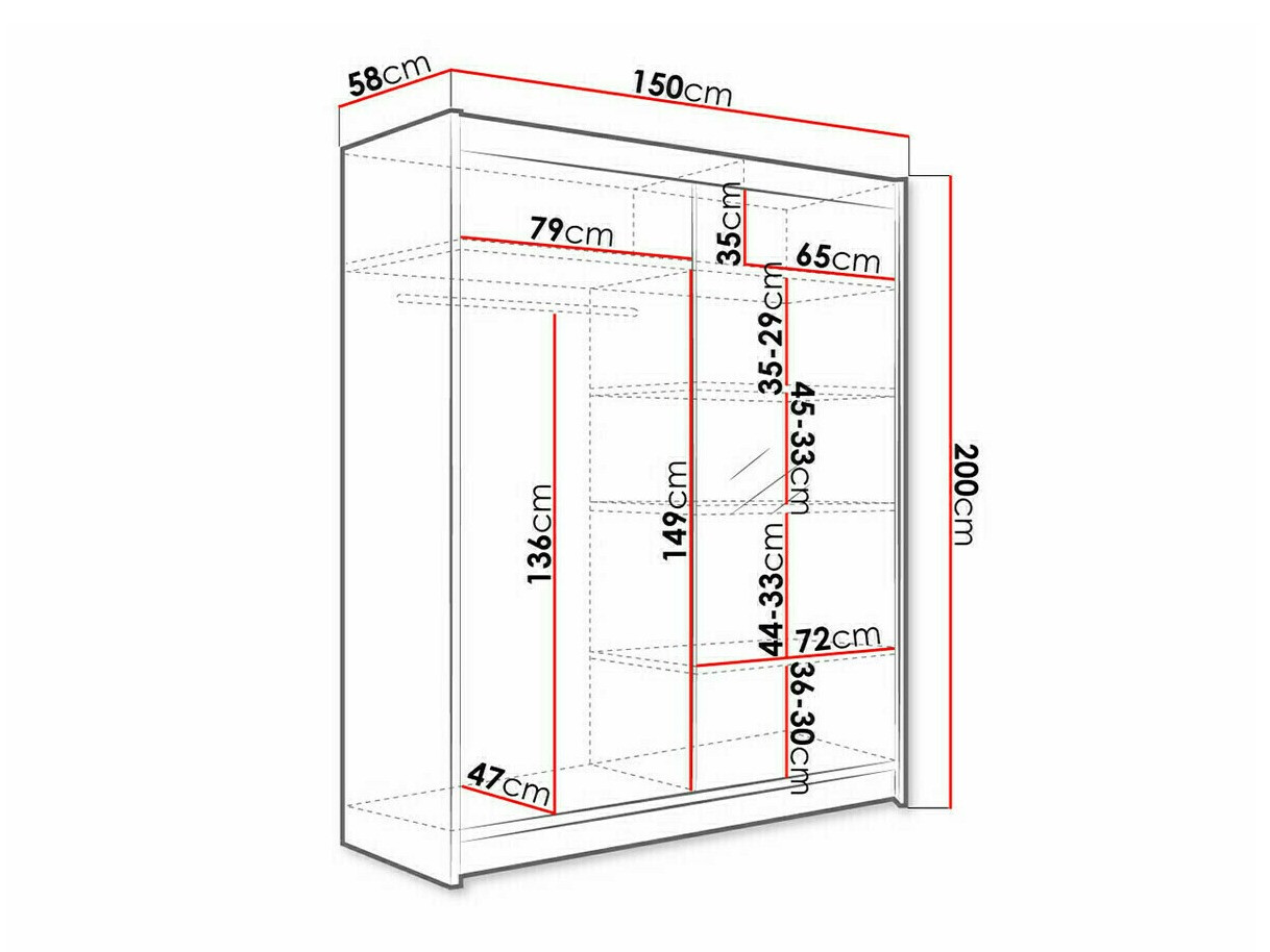 Ormar Closico 140 (Crno + Artisan hrast)