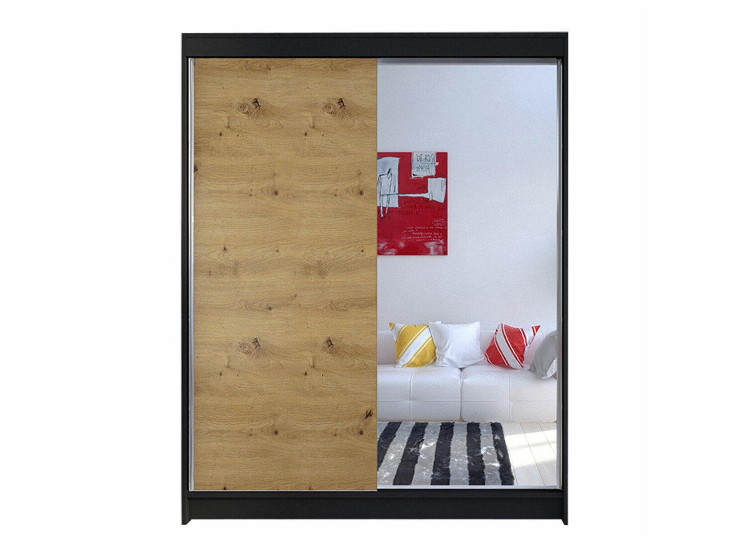 Ormar Closico Vastor I (Crno + Artisan hrast)