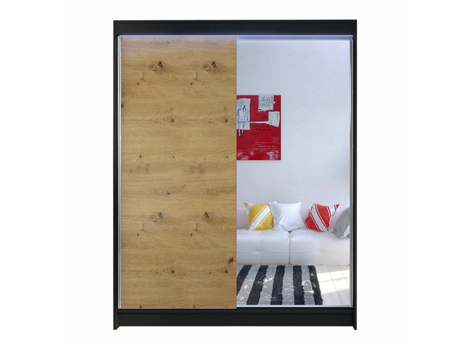 Ormar Closico Vastor I (Crno + Artisan hrast)