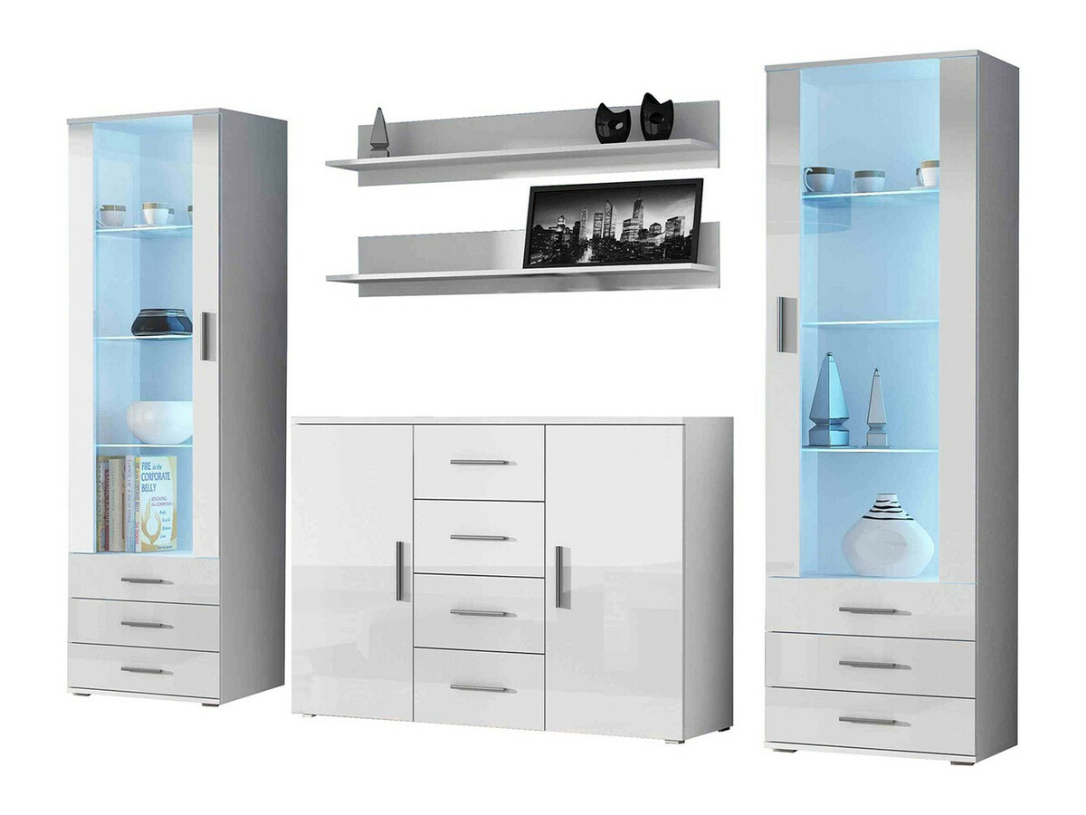 Set za dnevnu sobu Tornola 112 (Belo + Sjajno belo)