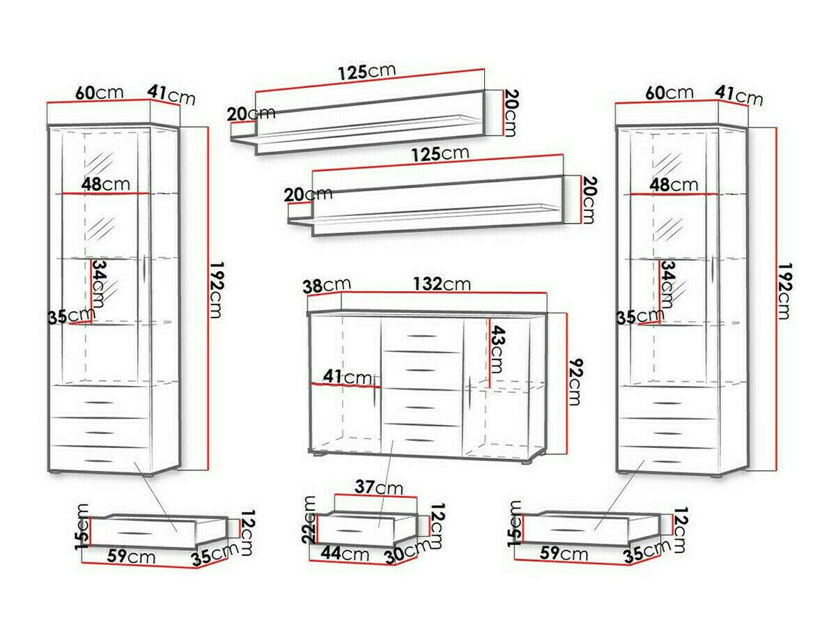 Set za dnevnu sobu Tornola 112 (Belo + Sjajno belo)