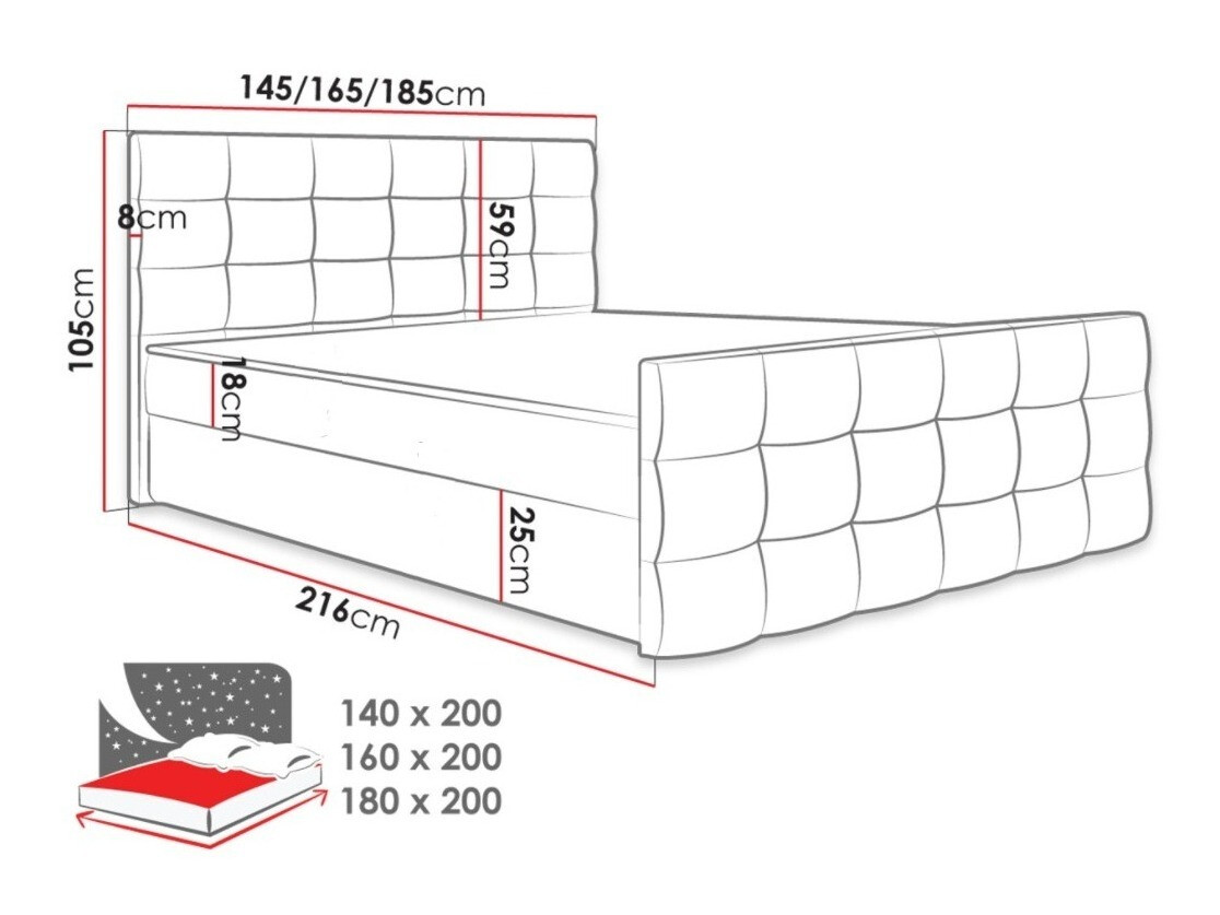 Boxspring krevet Memphis 113 (Rico 19)