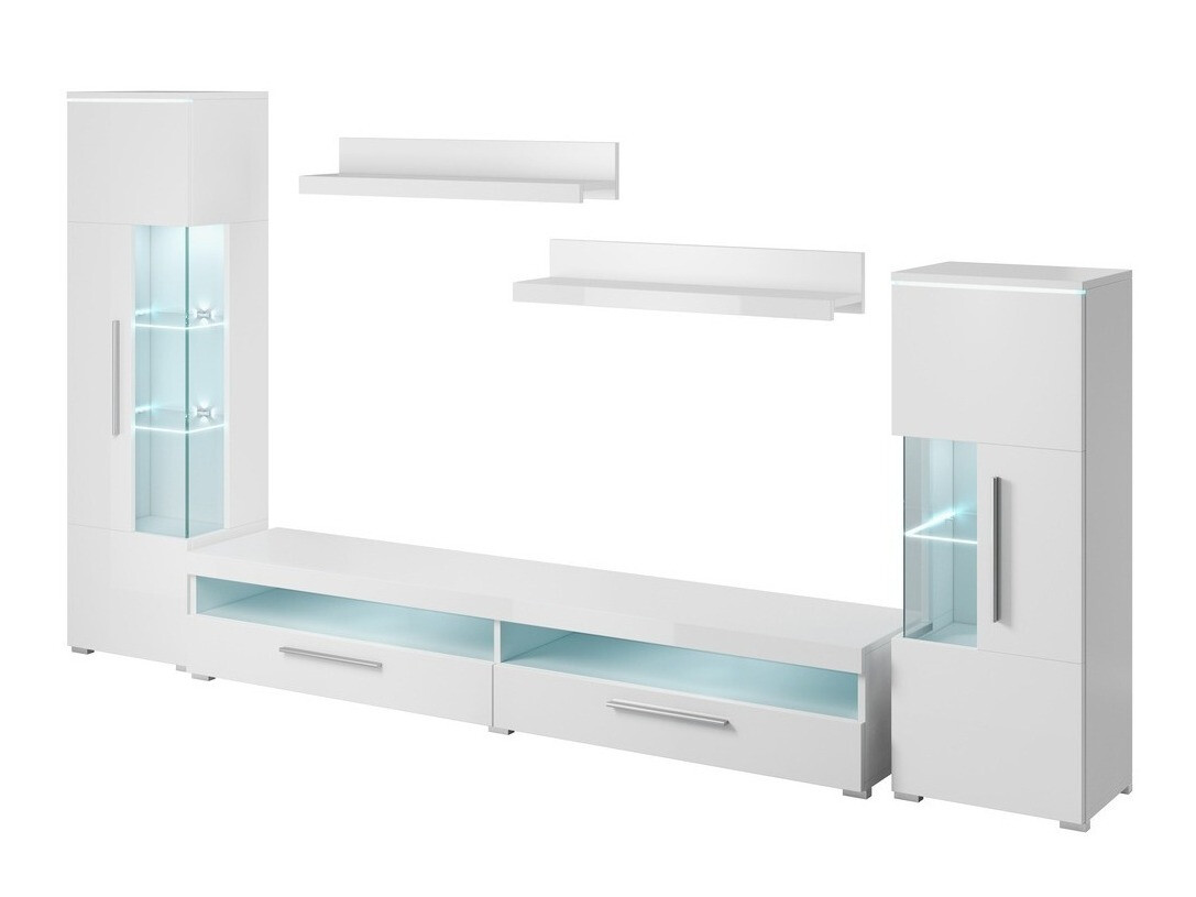 Set za dnevnu sobu Torvire 107 (Belo + Sjajno belo)