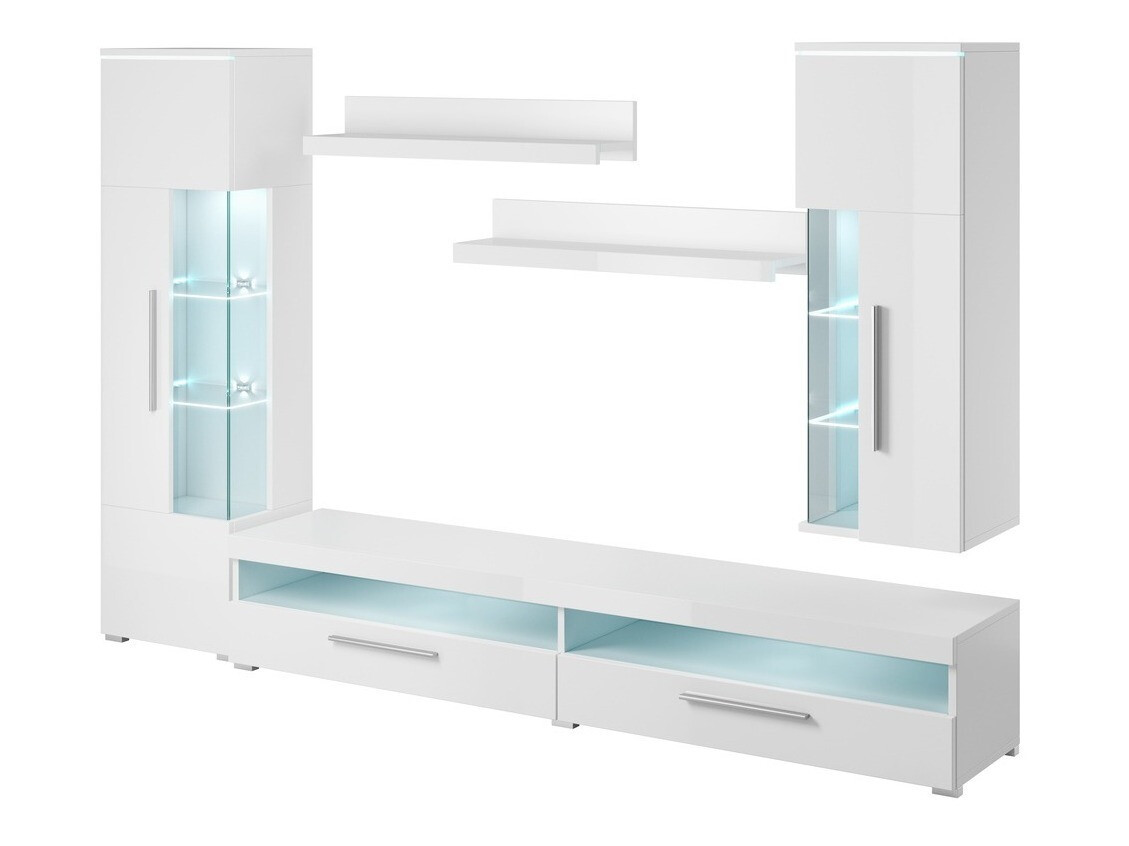 Set za dnevnu sobu Torvire 108 (Belo + Sjajno belo)