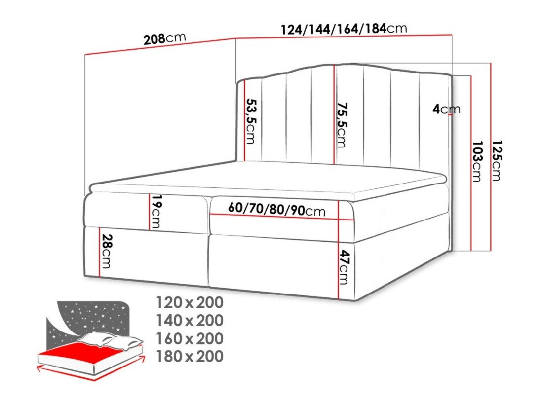 Boxspring krevet Baltimore 153 (Casablanca 2303)
