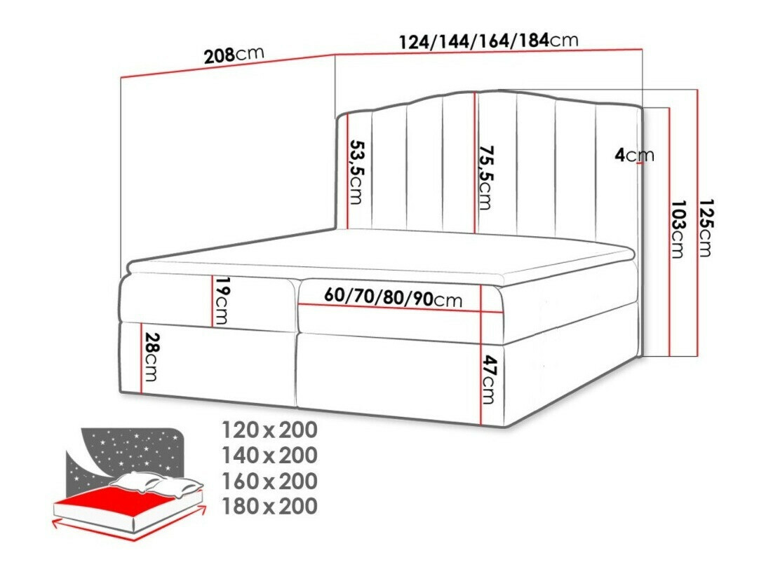 Boxspring krevet Cantus (Casablanca 2314)