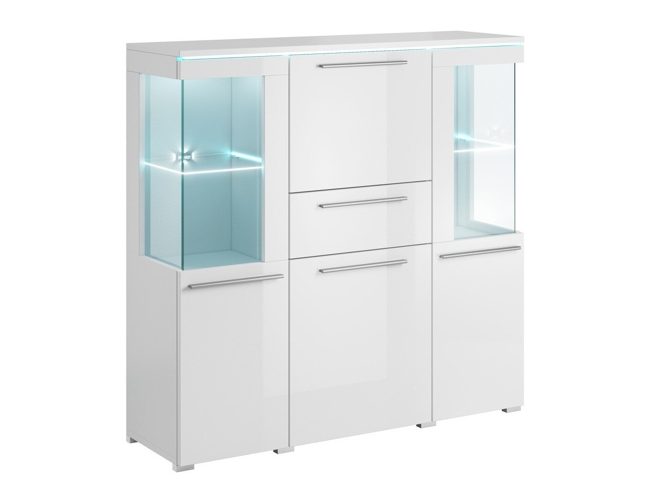 Komoda Torvire 115 (Belo + Sjajno belo)