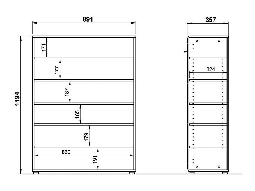 Polica za obuću Livromu 102 (Sjajno belo)