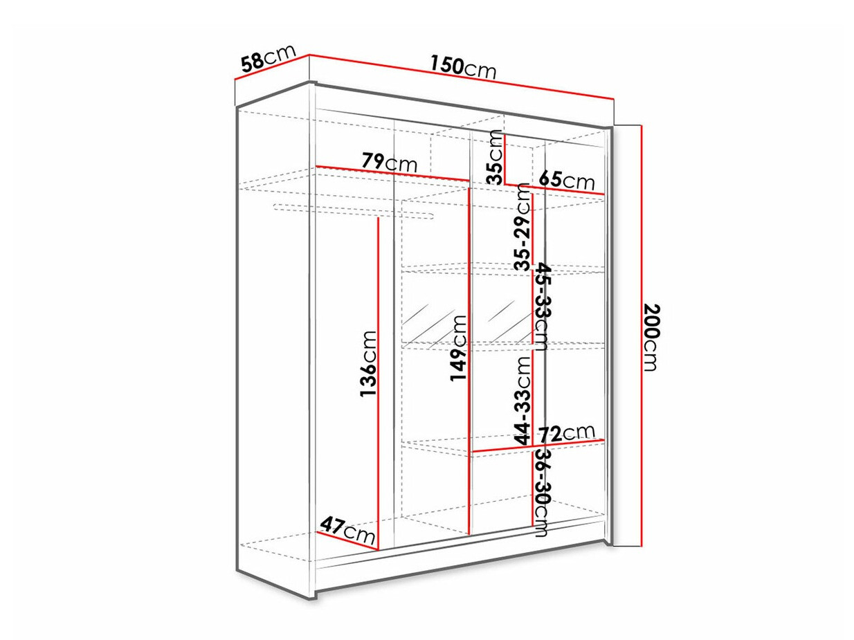 Ormar Closico 141 (Belo + Zanatski hrast)