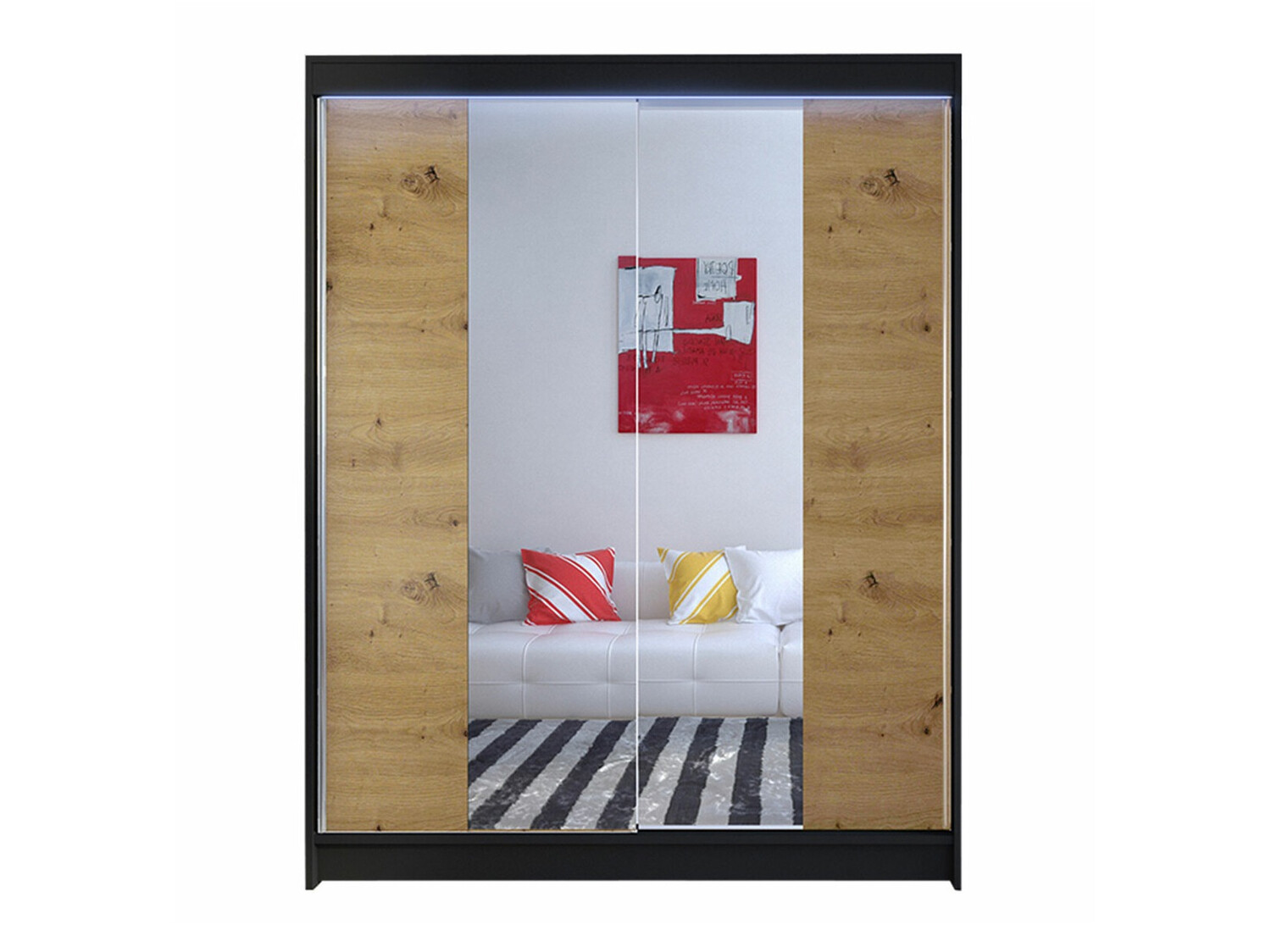 Ormar Closico 141 (Crno + Artisan hrast)