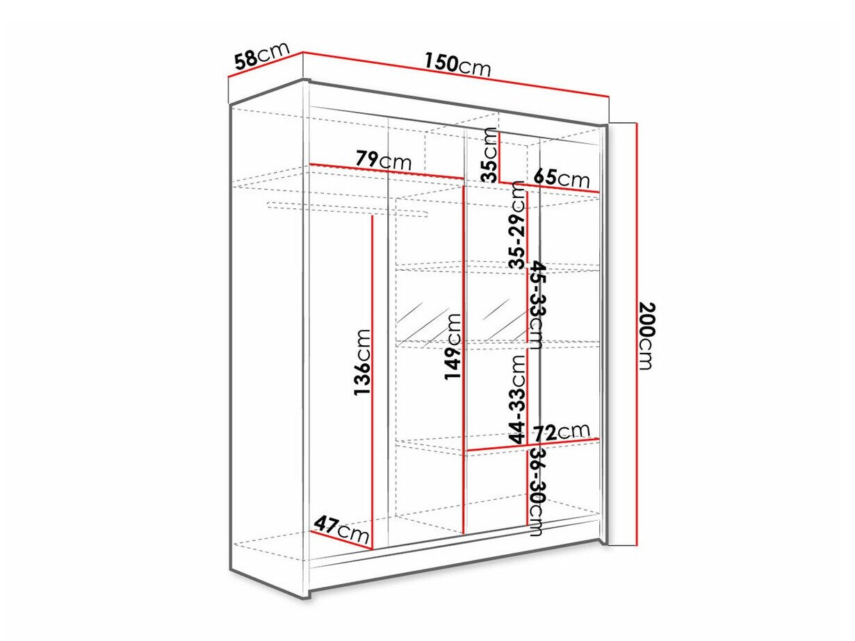 Ormar Closico Vastor II (Crno + Artisan hrast)