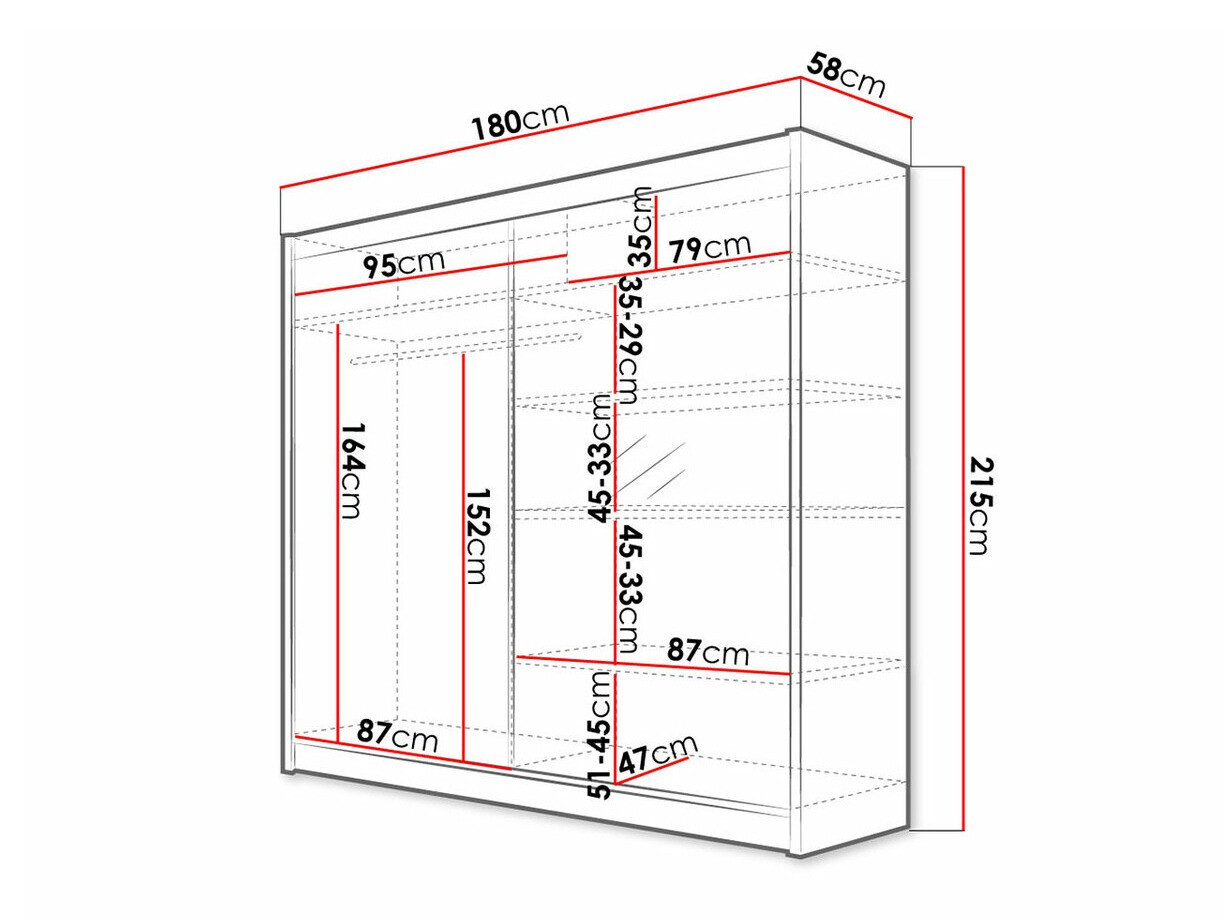 Ormar Closico 137 (Crno + Zanatski hrast)
