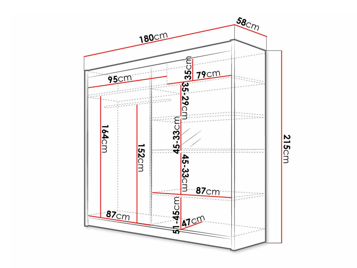 Ormar Closico 137 (Crno + Zanatski hrast)