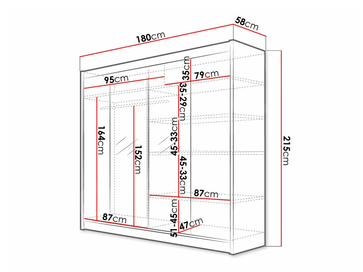 Ormar Closico 138 (Crno + Zanatski hrast)