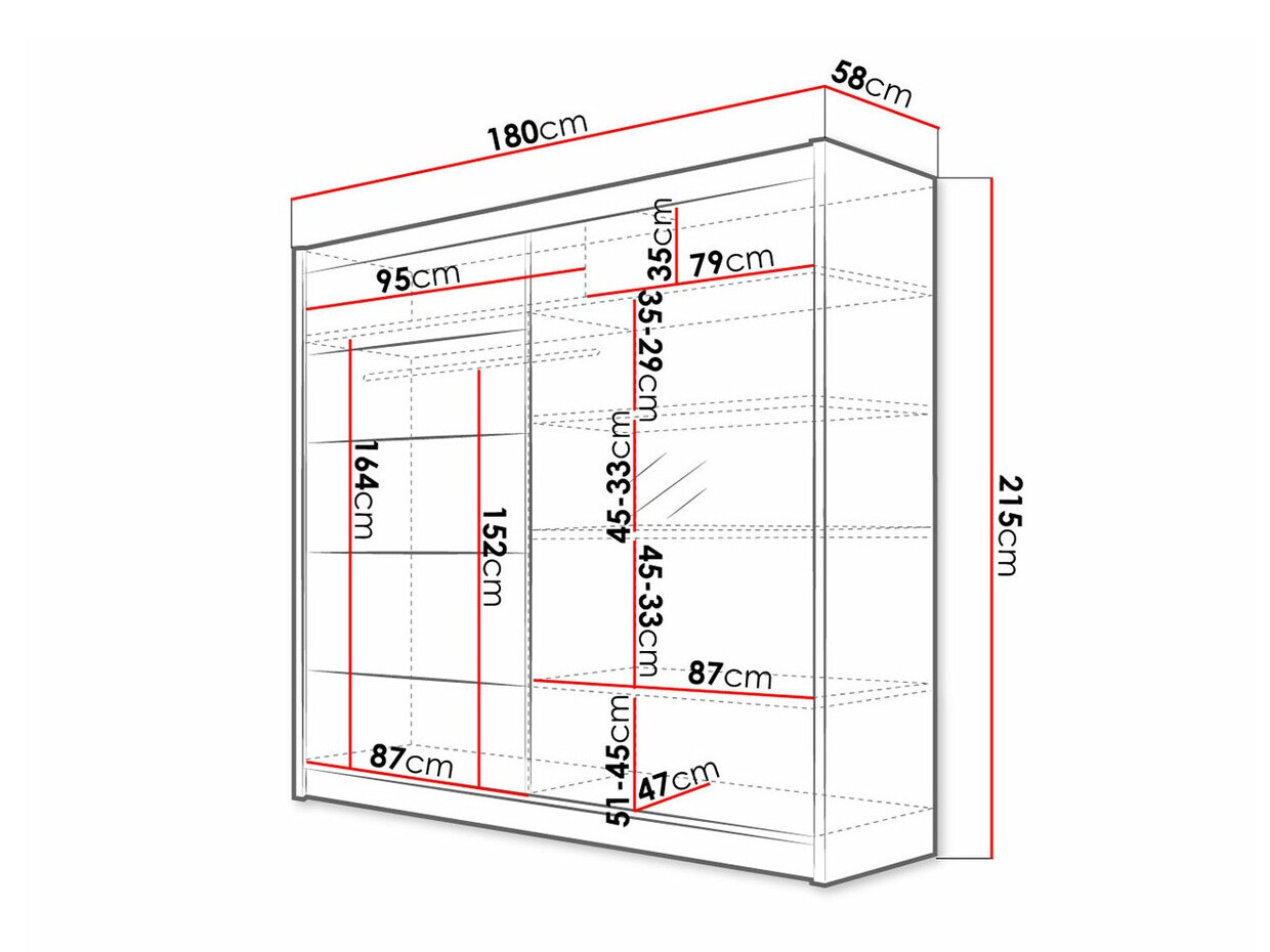 Ormar Closico 142 (Belo + Zanatski hrast)
