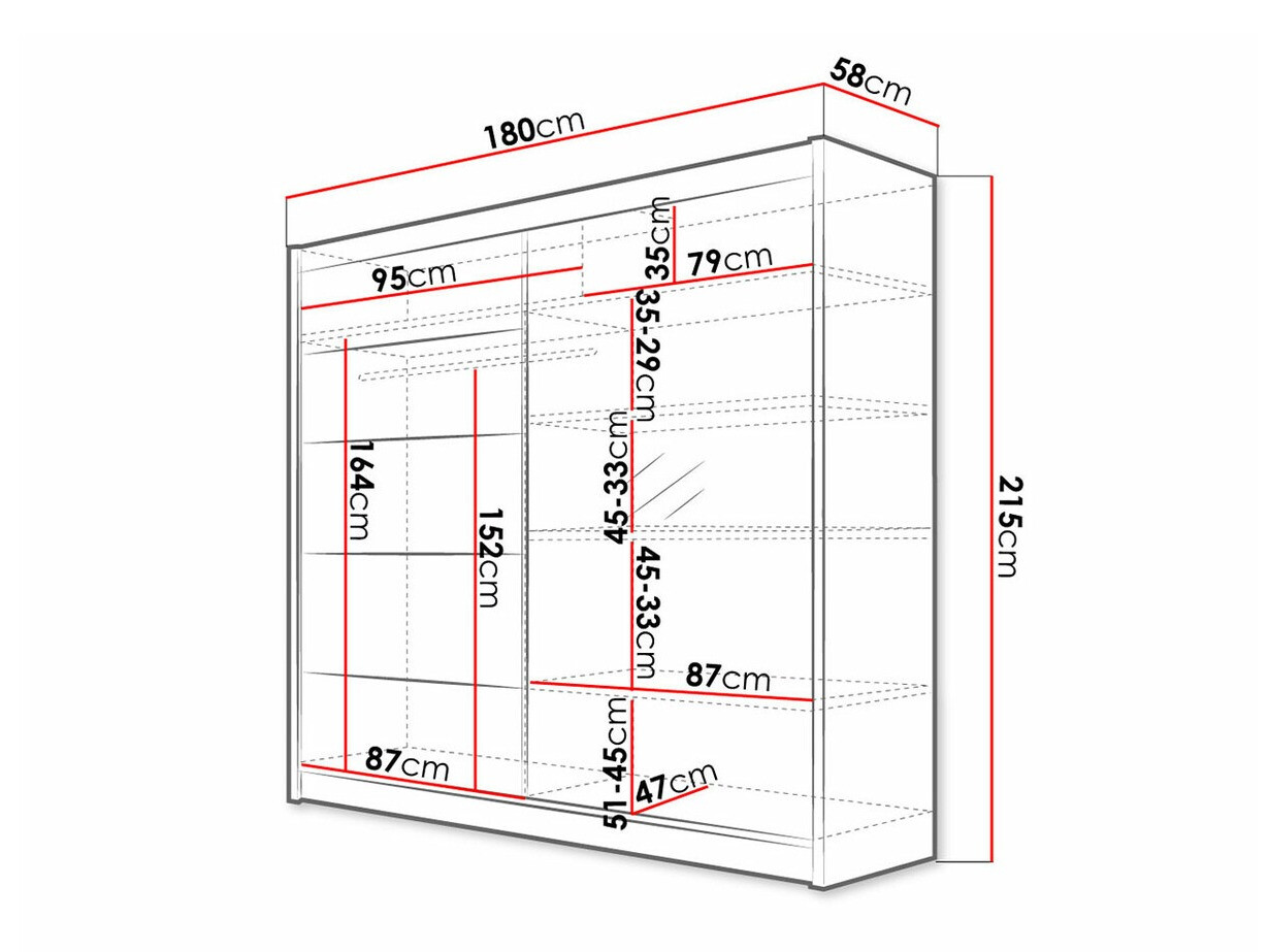 Ormar Closico 142 (Belo + Zanatski hrast)