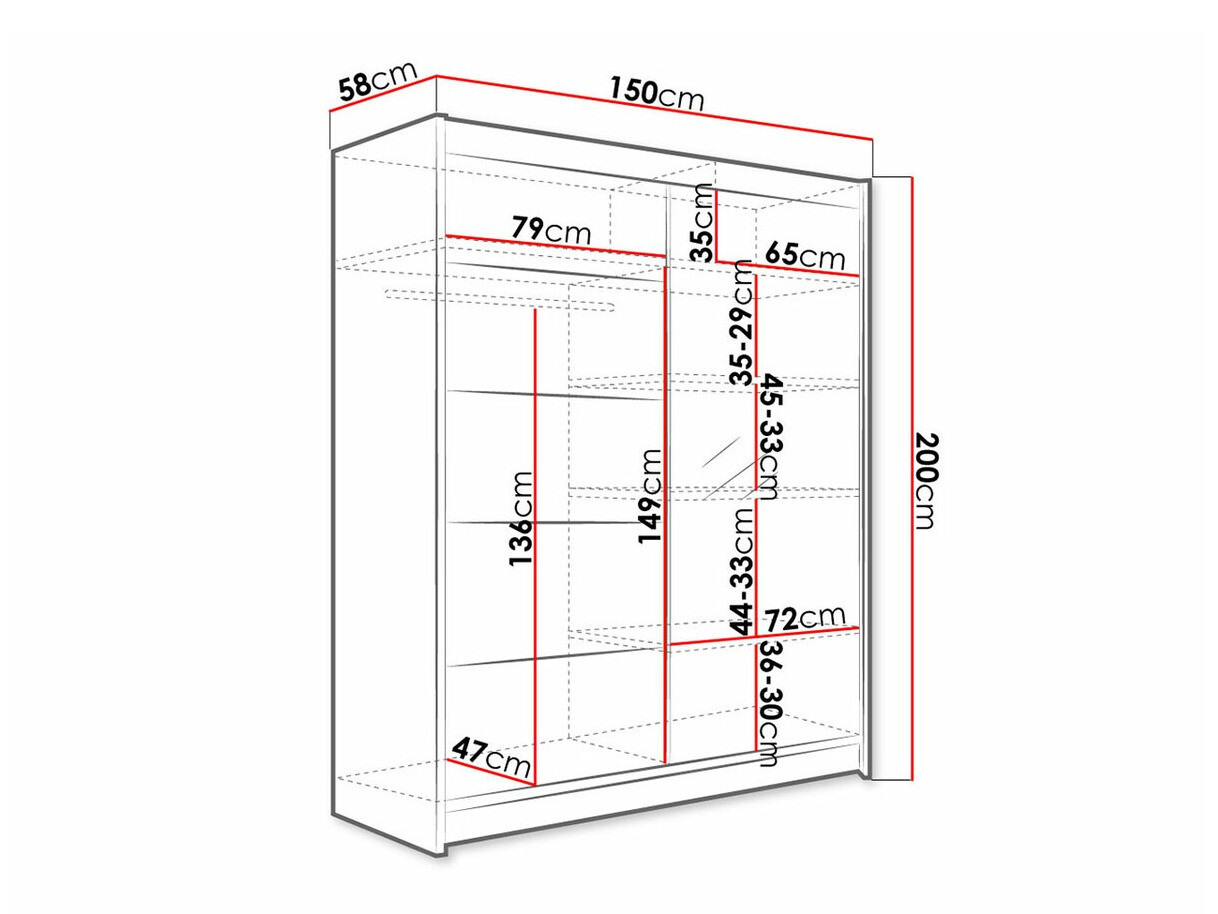 Ormar Closico 143 (Belo + Zanatski hrast)