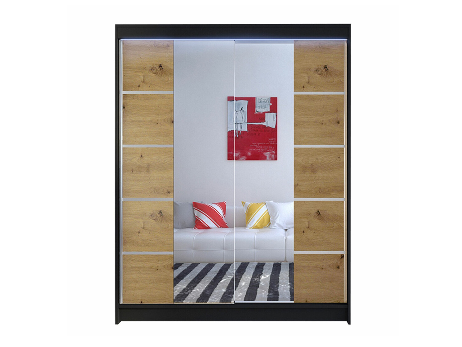 Ormar Closico 146 (Crno + Artisan hrast)