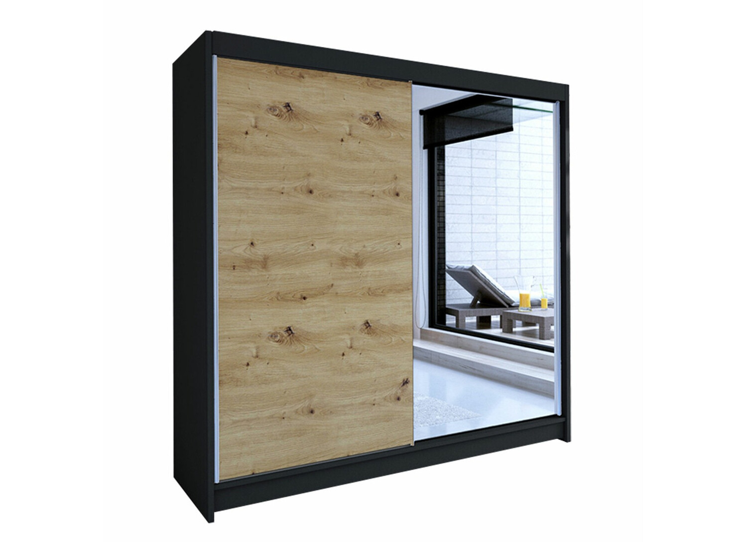 Ormar Closico Cavaris I (Crno + Artisan hrast)