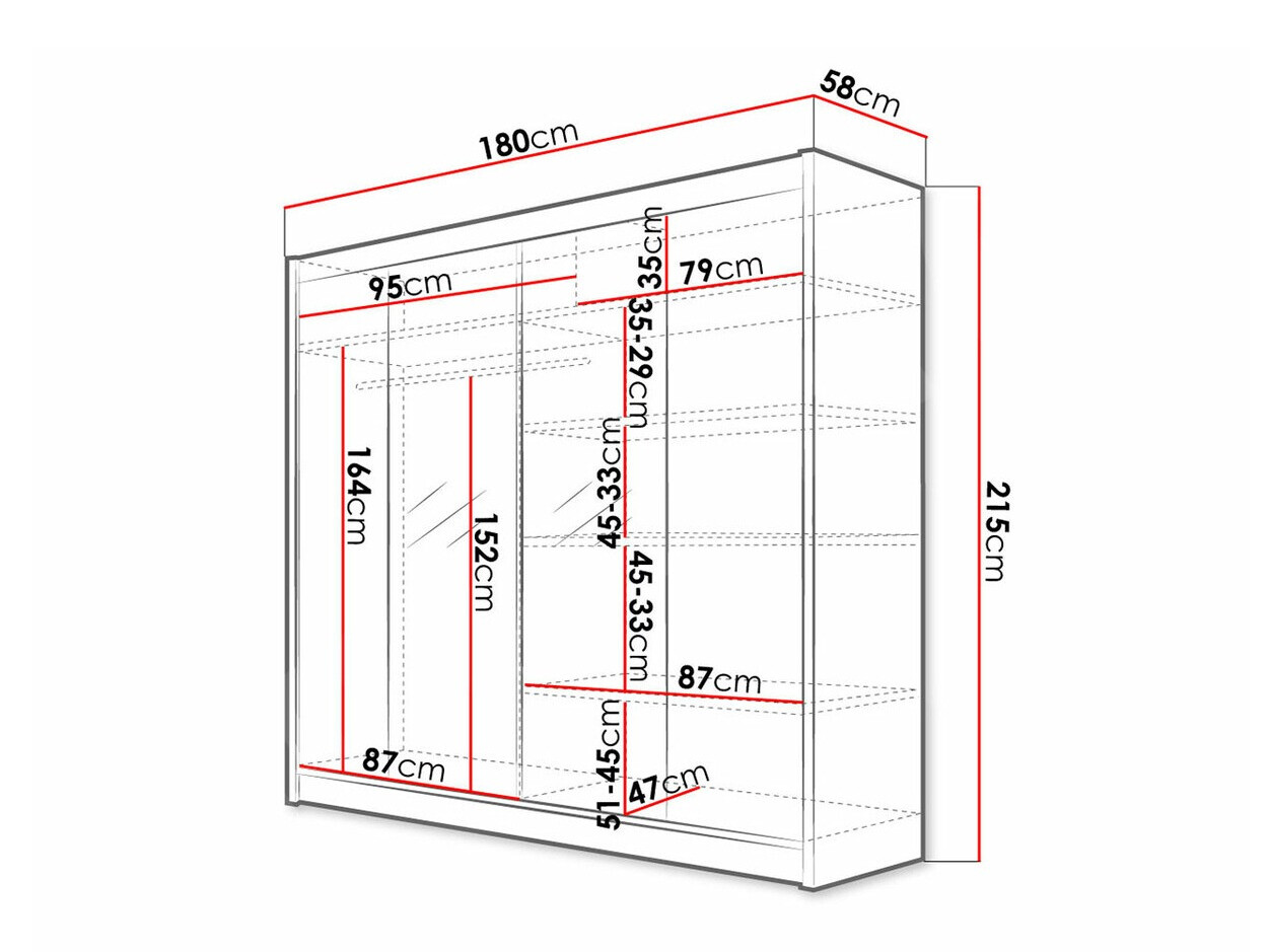 Ormar Closico Cavaris II (Crno + Artisan hrast)