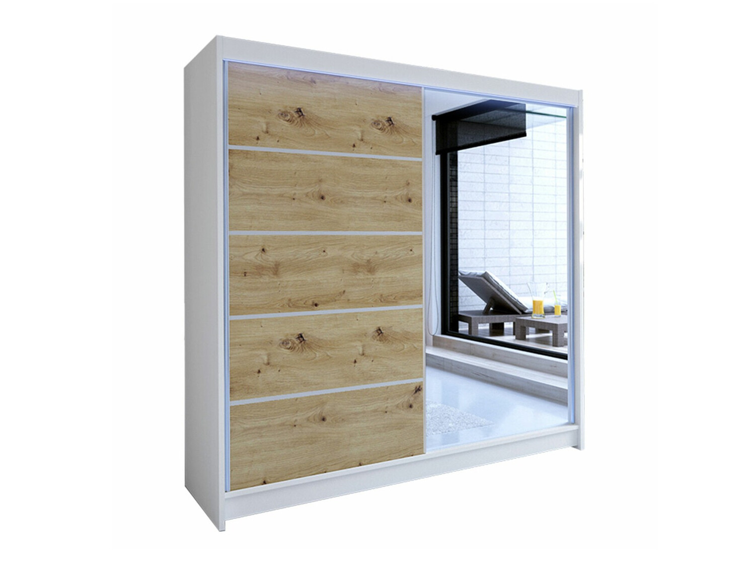 Ormar Closico Cavaris III (Belo + Artisan hrast)