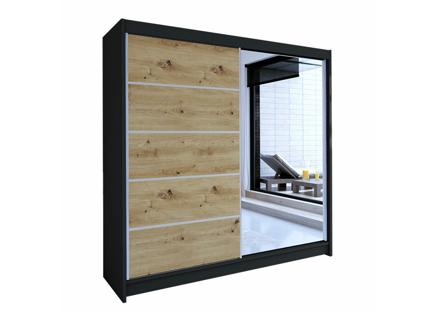 Ormar Closico Cavaris III (Crno + Artisan hrast)