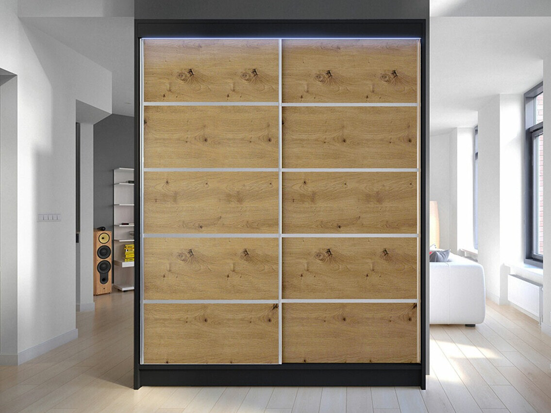Ormar Closico Vastor IV (Crno + Artisan hrast)