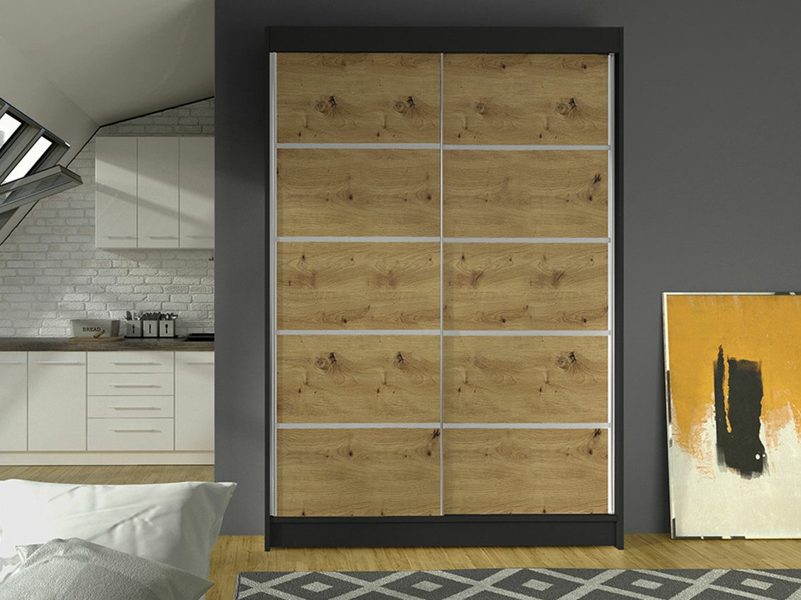 Ormar Closico 150 (Crno + Zanatski hrast)