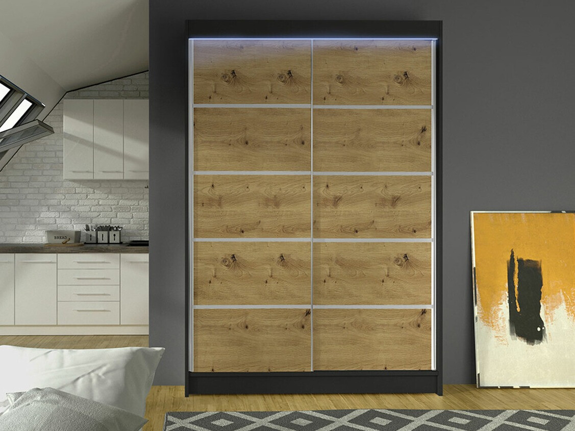 Ormar Closico 150 (Crno + Zanatski hrast)