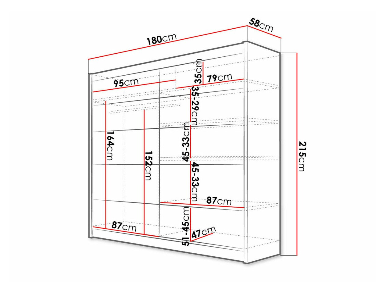 Ormar Closico 153 (Belo + Zanatski hrast)
