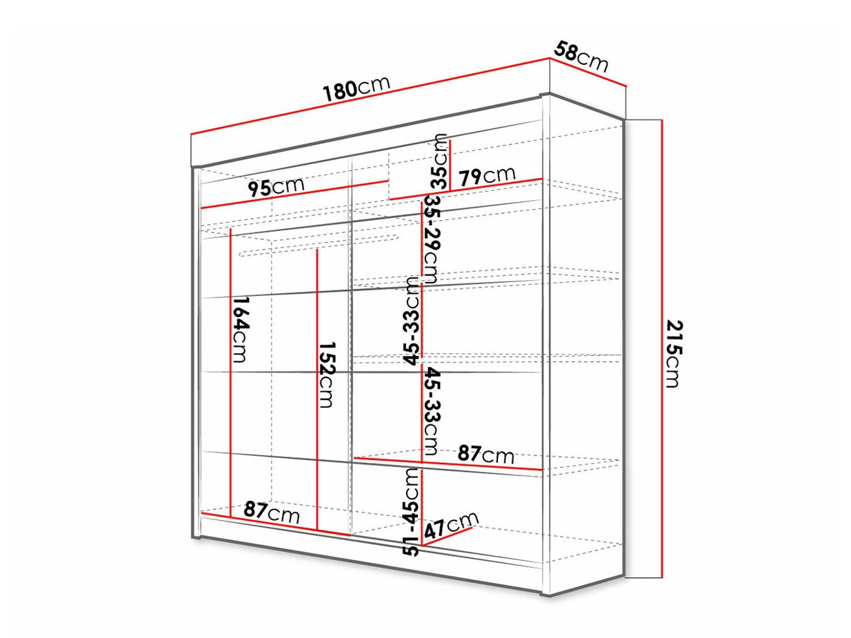 Ormar Closico 153 (Belo + Zanatski hrast)