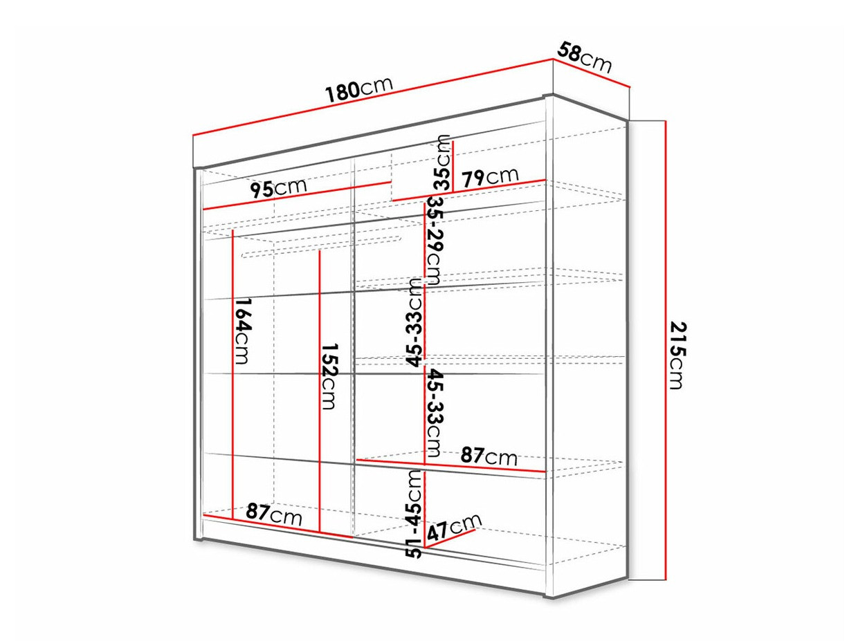 Ormar Closico 153 (Crno + Zanatski hrast)