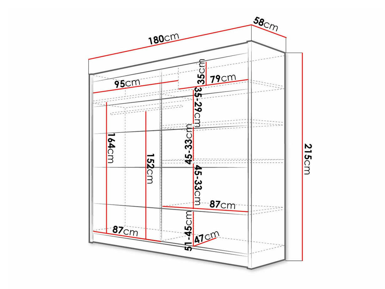 Ormar Closico 153 (Crno + Zanatski hrast)