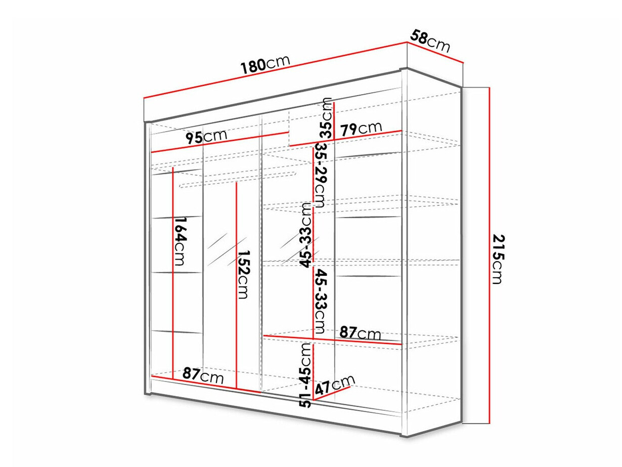 Ormar Closico 154 (Belo + Zanatski hrast)