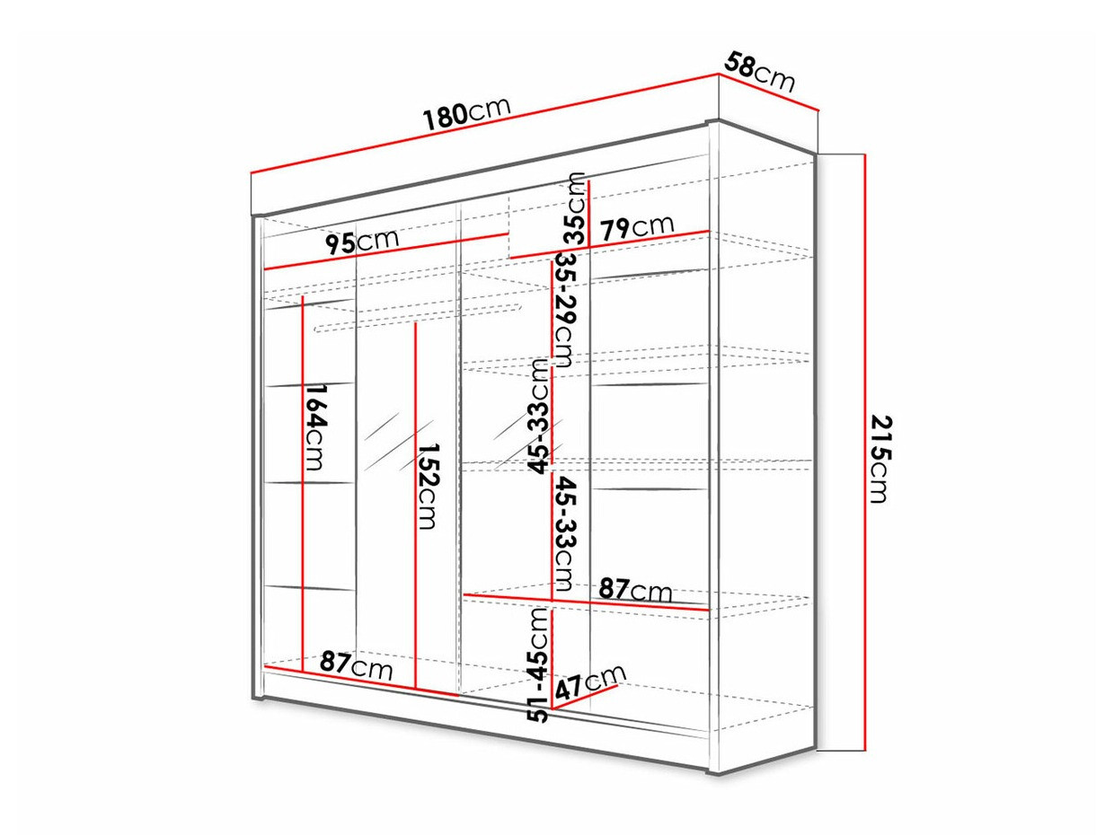 Ormar Closico 154 (Belo + Zanatski hrast)