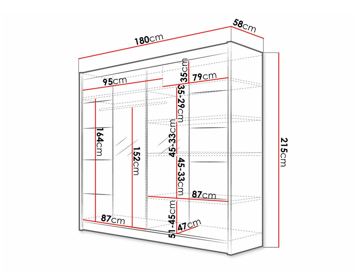 Ormar Closico 154 (Crno + Zanatski hrast)