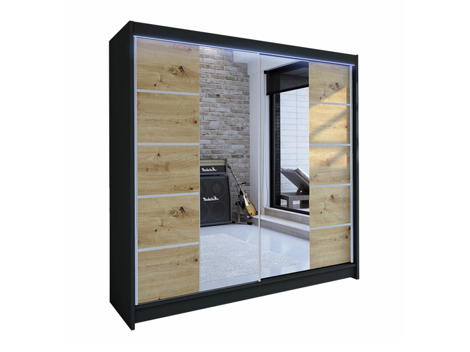 Ormar Closico 154 (Crno + Zanatski hrast)