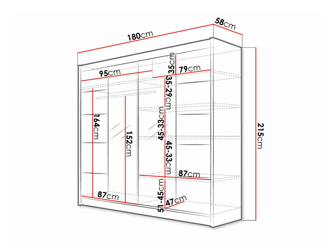 Ormar Closico 154 (Crno + Zanatski hrast)