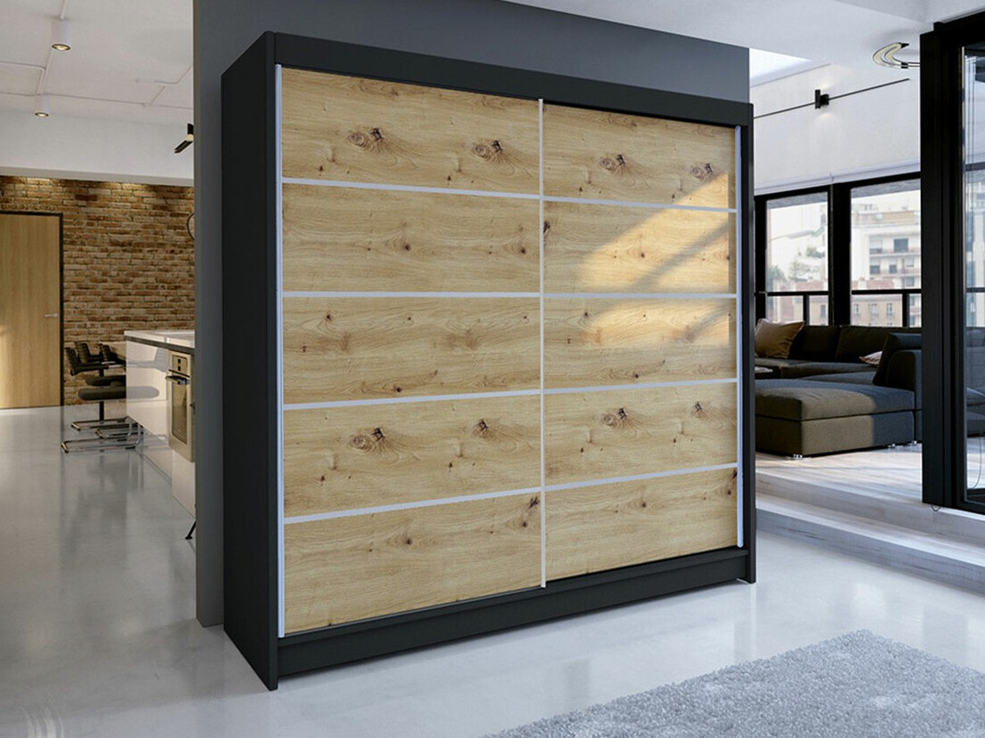 Ormar Closico Cavaris IV (Crno + Artisan hrast)