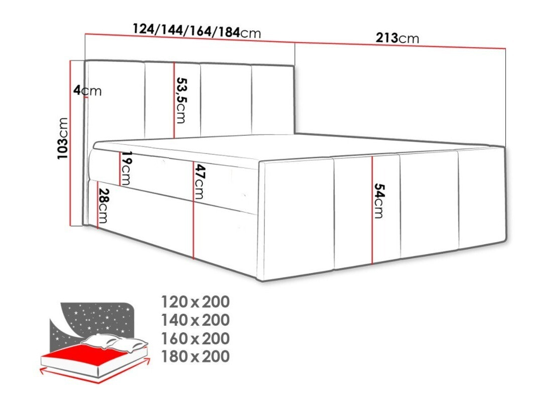 Boxspring krevet Ventus (Muna 08)