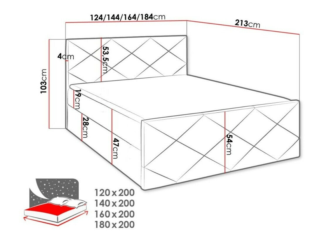 Boxspring krevet Baltimore 155 (Kameleon 37)